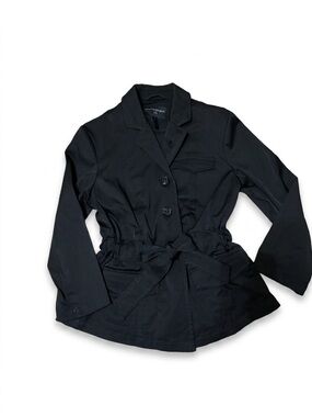 Black Drawstring Waist Jacket - Womens